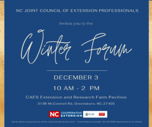 NC Joint Council Of Extension Professionals invites you to the Winter Forum.