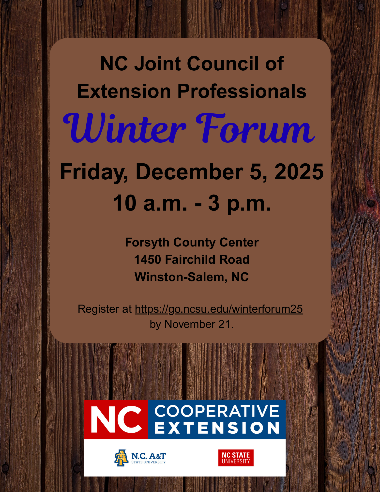 flyer with date and registration